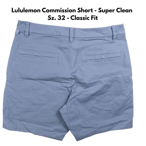 Lululemon Men’s  32  Commission Classic Fit Short 7" Warpstreme Navy Blue Preppy - Picture 3 of 8